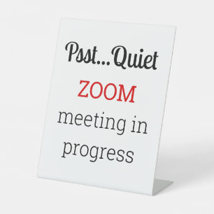 Zoom-Meeting läuft Sockelschild