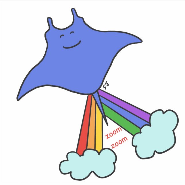 Zoom-Stachelrochen Aufkleber (Vorderseite)