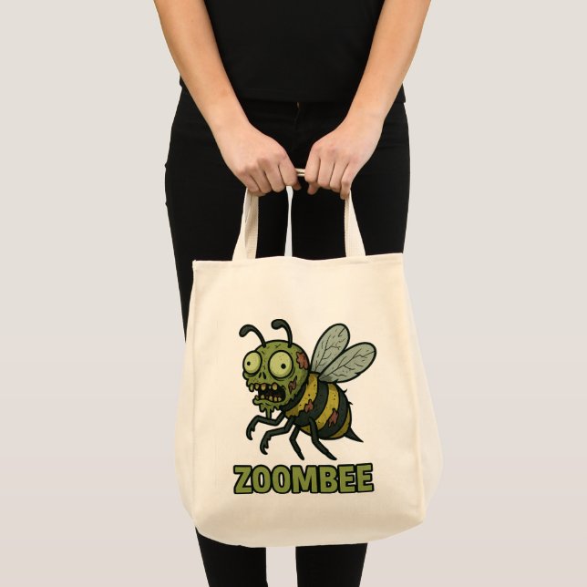 Zoombee - Funny Zombie Bee Cartoon Design Tragetasche (Vorderseite (Produkt))
