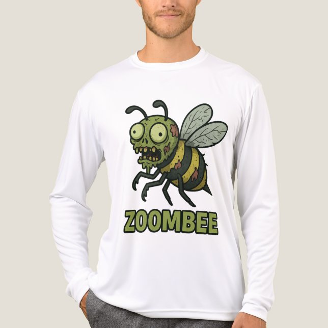 Zoombee - Funny Zombie Bee Cartoon Design Tri-Blend Shirt (Vorderseite)