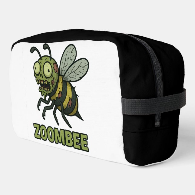 Zoombee - Funny Zombie Bee Cartoon Design Waschbeutel (Linke Seite)