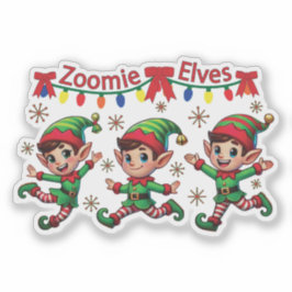Zoomie Elves Weihnachten Aufkleber