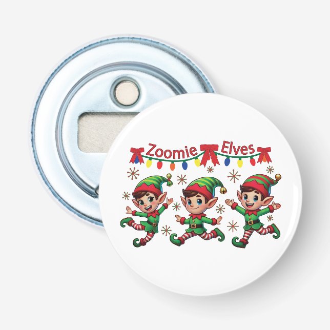 Zoomie Elves Weihnachten Flaschenöffner (Vorderseite)