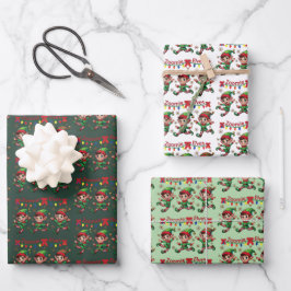 Zoomie Elves Weihnachten Geschenkpapier Set