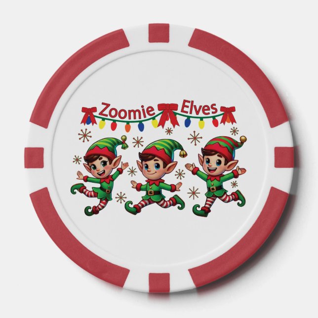 Zoomie Elves Weihnachten Pokerchips (Vorderseite)