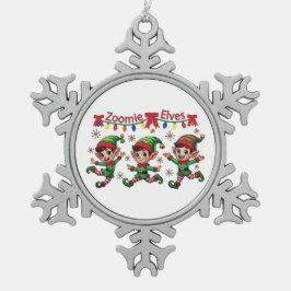 Zoomie Elves Weihnachten Schneeflocken Zinn-Ornament