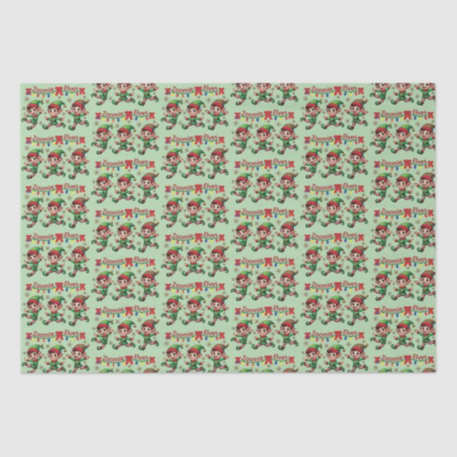 Zoomie Elves Weihnachten Seidenpapier (Vorderseite)