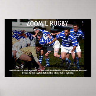 ZOOMIE RUGBY POSTER