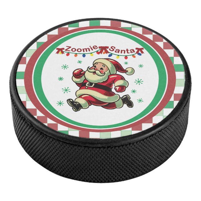 Zoomie Santa Christmas Eishockey Puck (3/4)