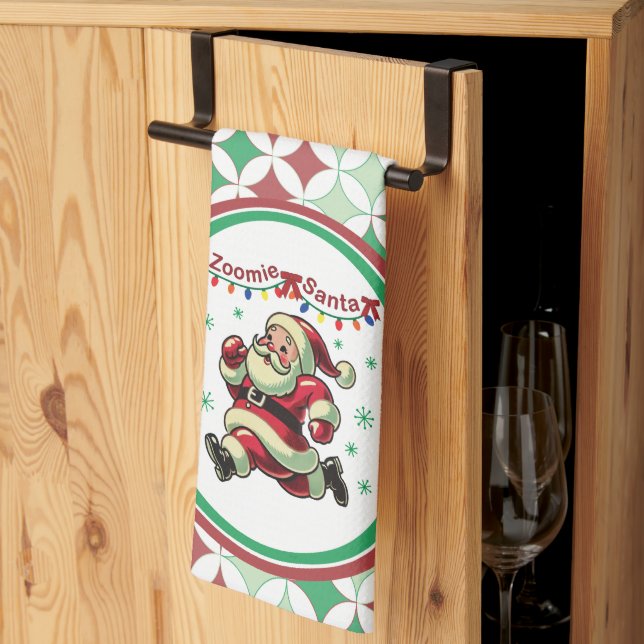 Zoomie Santa Christmas Geschirrtuch (Drittel gefaltet)