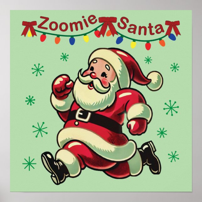 Zoomie Santa Christmas Poster (Vorne)