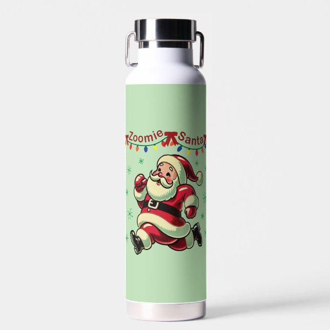 Zoomie Santa Christmas Trinkflasche (Vorne)