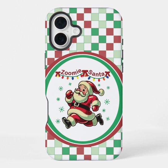 Zoomie Santa Weihnachten iPhone Hülle (Rückseite)