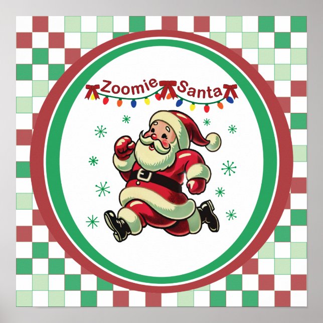 Zoomie Santa Weihnachten Poster (Vorne)