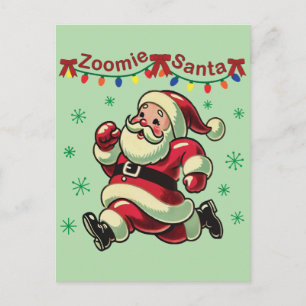 Zoomie Santa Weihnachten Postkarte