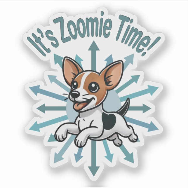 Zoomie Time Rat Terrier Aufkleber (Vorderseite)