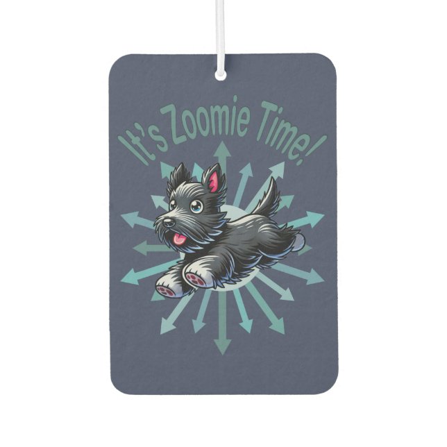 Zoomie Time Scottish Terrier Autolufterfrischer (Vorderseite)