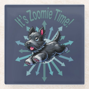 Zoomie Time Scottish Terrier Glasuntersetzer