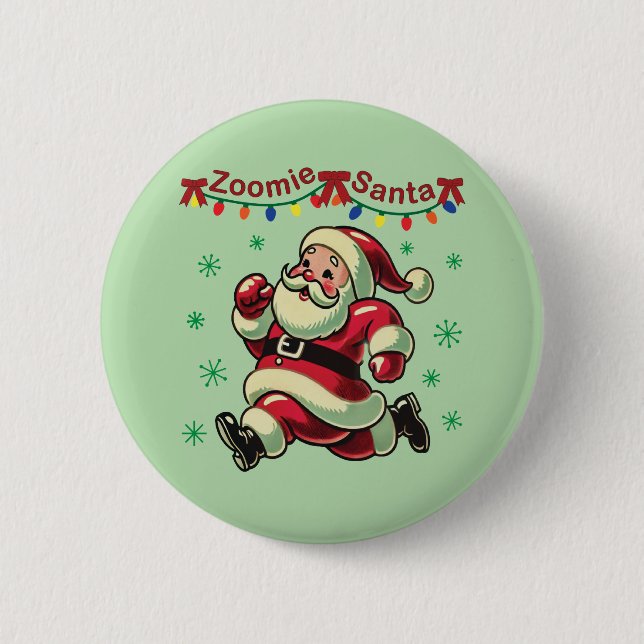Zoomie Weihnachtsmann Weihnachten Button (Vorderseite)