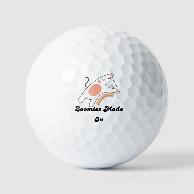 Zoomies-Modus Ein Lustige Katze Baseballkappe Golfball (Vorderseite)