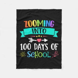 Zooming in 100 Tage Schullehrer Kindergeschenk Fleecedecke