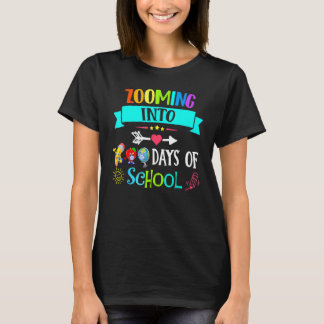 Zooming Into 100 Days Of School Teacher Kids T-Shirt