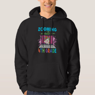 Zooming Into 4th Grade Unicorn Virtual Back To Sc Hoodie