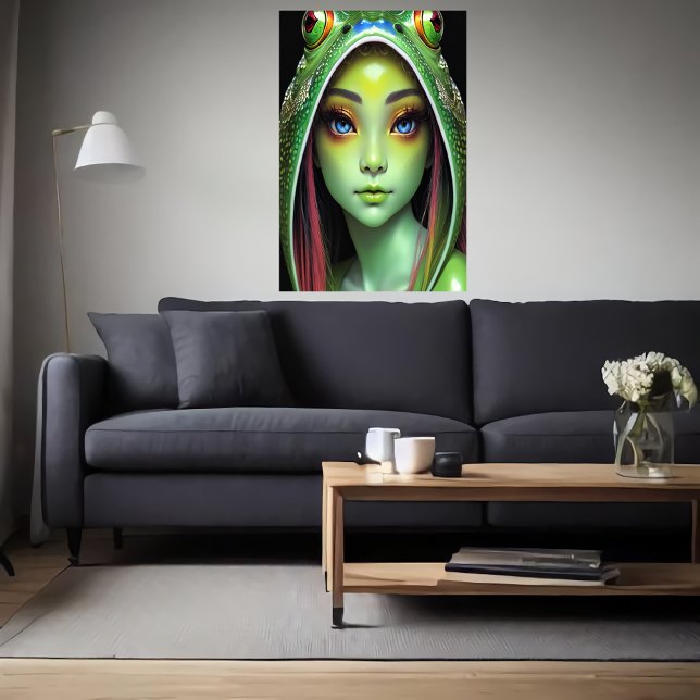 Zoomorphe coole Froschfrau | Art der AI Poster (Von Creator hochgeladen)