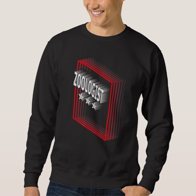 Zooologe Jobtitel Anerkennung Retro Sweatshirt (Vorderseite)