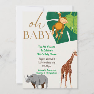 Zootiere Babydusche Einladung