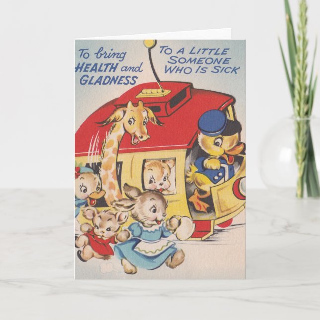 Zootiere der 50er Jahre werden bald gut Karte (Vorderseite)