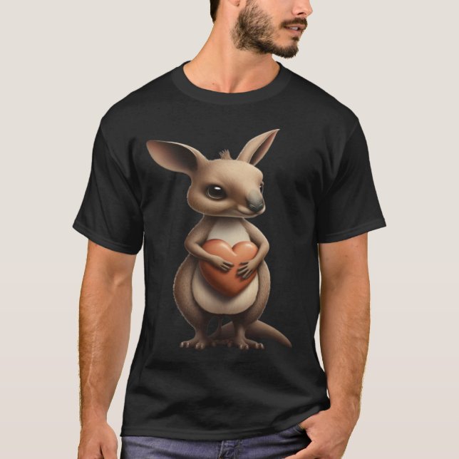 Zootiere für Kinder Niedlich Kangaroo Australien C T-Shirt (Vorderseite)
