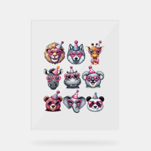 Zootiere Geburtstagsparty Wildlife Lovers Gi Acrylschild