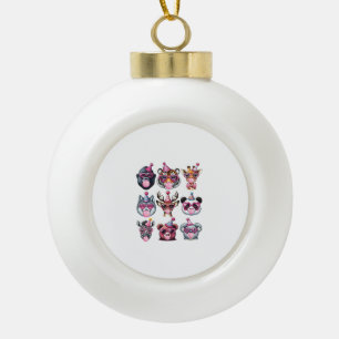 Zootiere Geburtstagsparty Wildlife Lovers Gi Keramik Kugel-Ornament