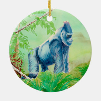 Zootiere, Gorilla und Elefant Keramik Ornament