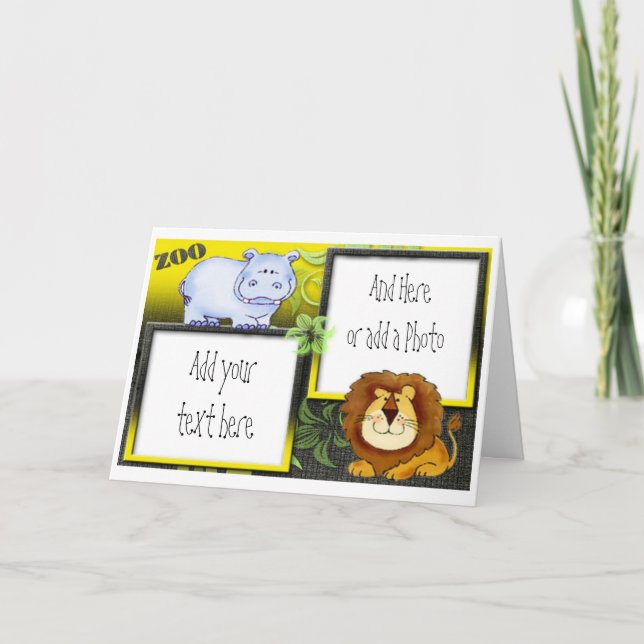 Zootiere Kinder Geburtstags-Party Einladungen (Vorderseite)