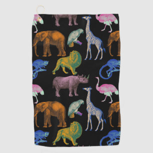 Zootiere Lebende Farben Pop Art Tierfreunde Golfhandtuch