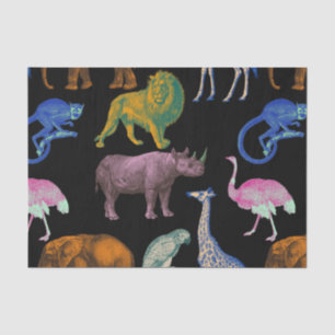 Zootiere Lebende Farben Pop Art Tierfreunde Seidenpapier