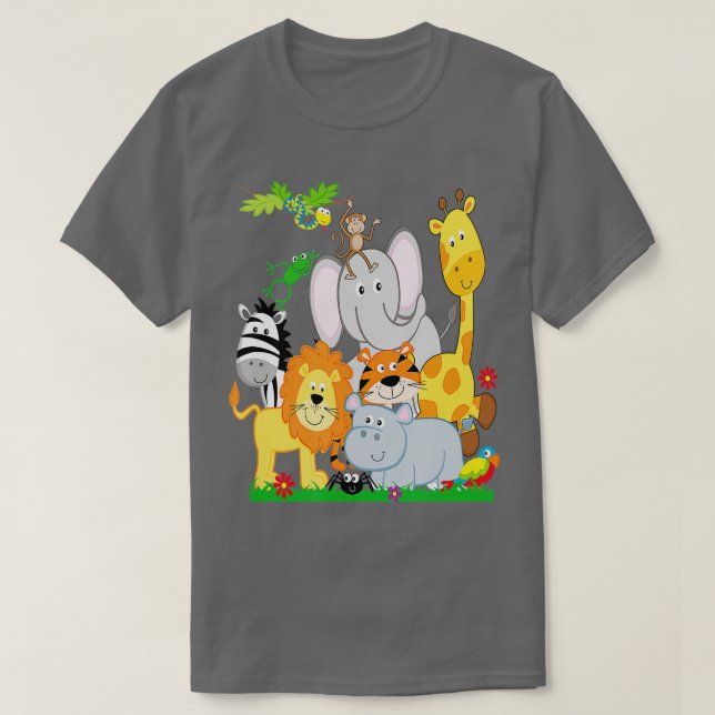 Zootiere Shirt Wildlife Geburtstagsparty (Design vorne)