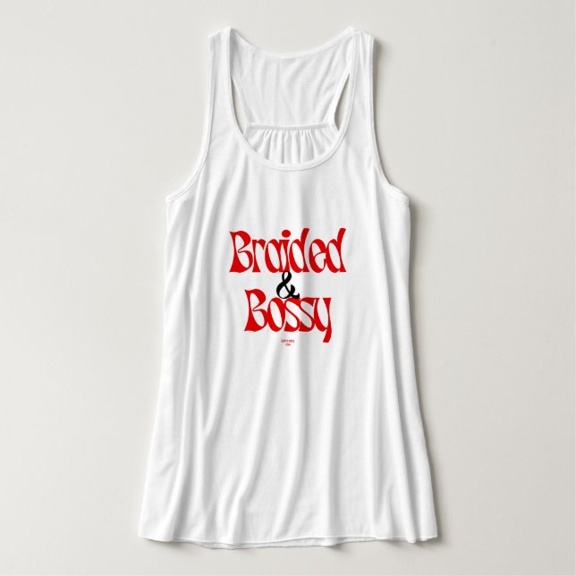 Zopf Frisur Racerback Grafik Tank Top (Design Vorderseite)