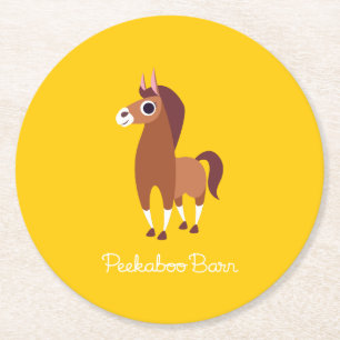 Zora das Pferd Runder Pappuntersetzer