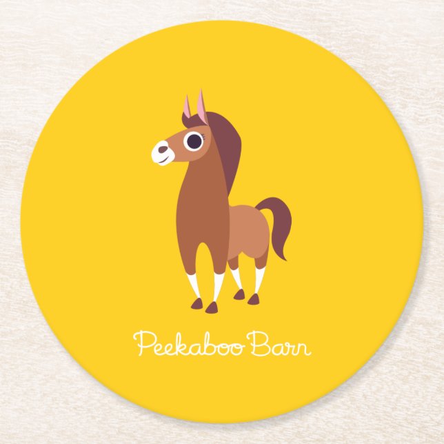 Zora das Pferd Runder Pappuntersetzer (Vorderseite)