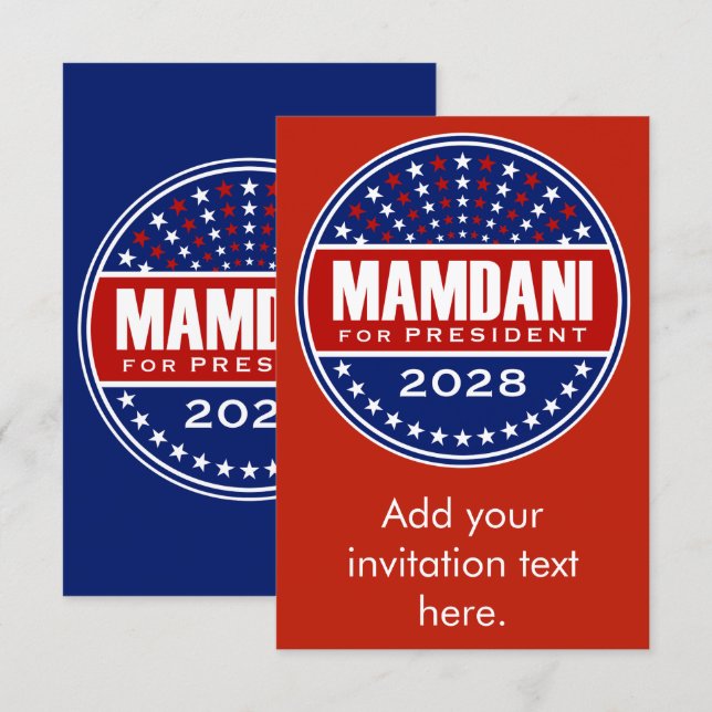 Zorhan Mamdami für Präsident 2028 (Vorne/Hinten)