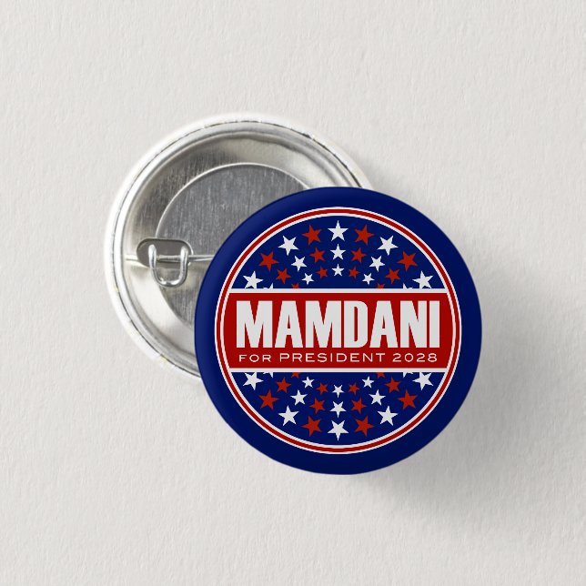 Zorhan Mamdami für Präsident 2028 Button (Vorne & Hinten)