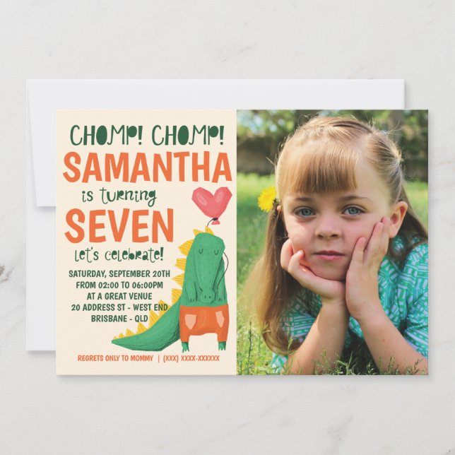 Zorn! Crocodile Birthday Foto Einladung (Vorderseite)