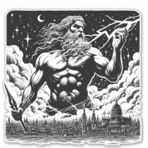 Zorn der Zeus-Tinte Illustration griechische Mytho Aufkleber