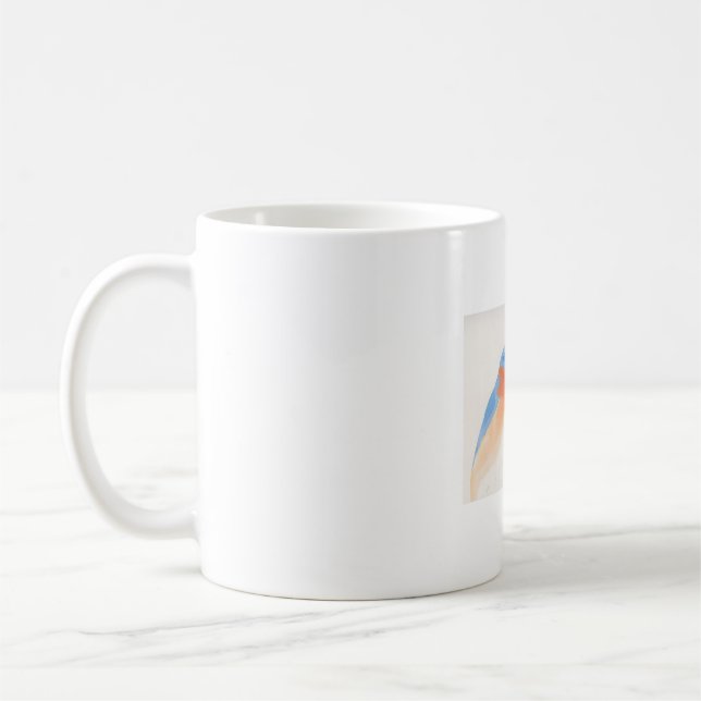 zorniger Blaue Vogel mit Blaubeere Kaffeetasse (Links)