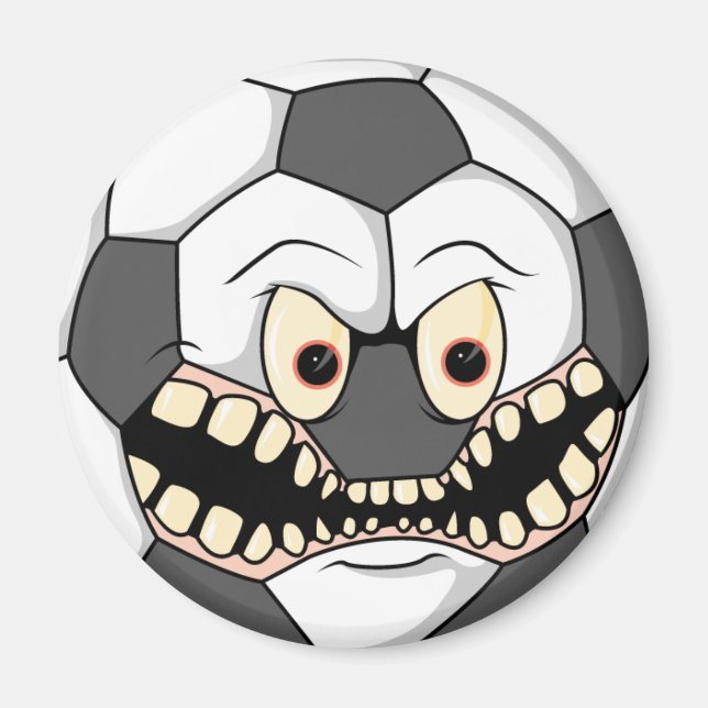 zorniger Fußballball Magnet (Vorne)
