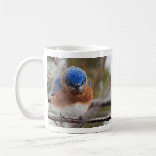 Zorniger Östlicher Blauvogel Kaffeetasse (Links)