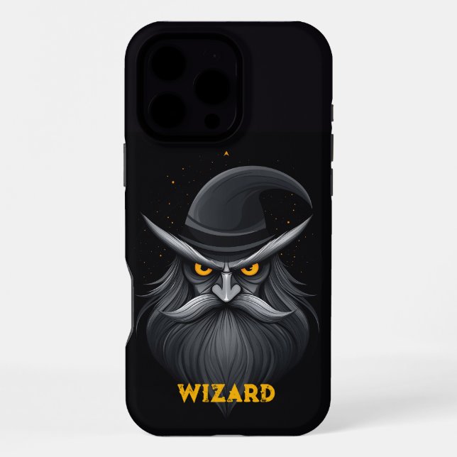 Zorniger Zauberer Schwarz iPhone Hülle (Rückseite)